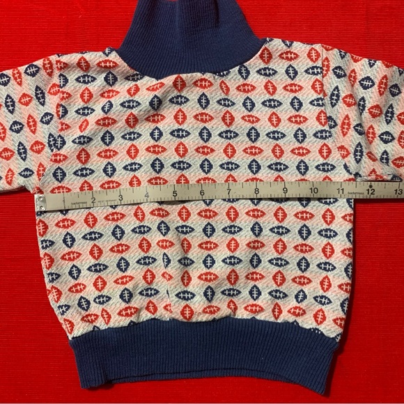 Last call! Vintage 70s kids toddler football novelty print knit turtleneck - Picture 3 of 7